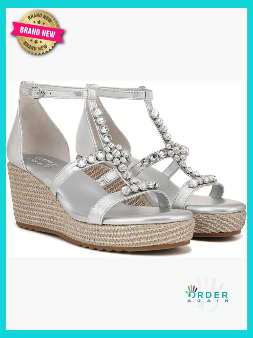 Strappy Wedge Sandals With Rhinestones Adjustable Buckle Summer Wedding Party